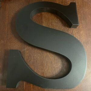 Wooden black letter S